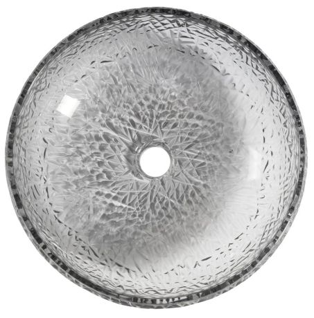 Przejdź do produktu GAVIOTA grawerowana szklana umywalka nablatowa średnica 42cm, czarny