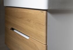 Zestaw łazienkowy MEDIENA 80, biały mat/dąb natural