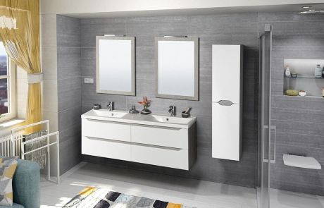 Przejdź do produktu WAVE 150 zestaw łazienkowy, biała/dąb srebrnyr