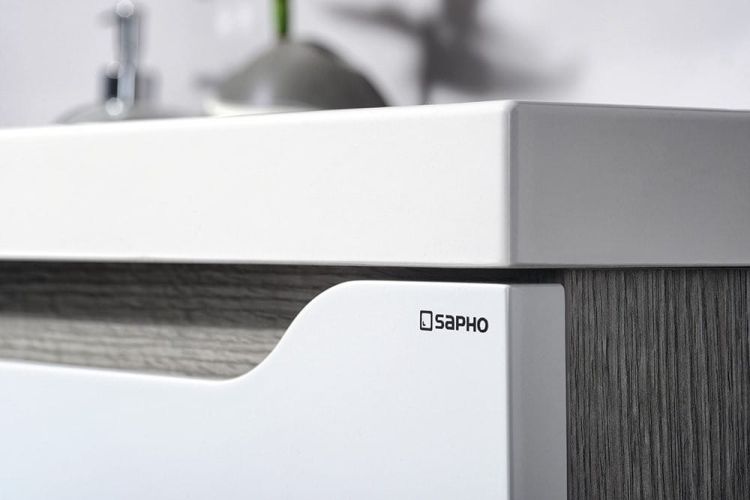 WAVE 150 zestaw łazienkowy, biała/dąb srebrnyr