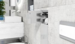 Do zabudowy kaflem schowek WC do szczotki i papieru toaletowego 18x83x16 cm MCJ stal lakierowana kołnierz typu Zero Z.PW2T WC 800