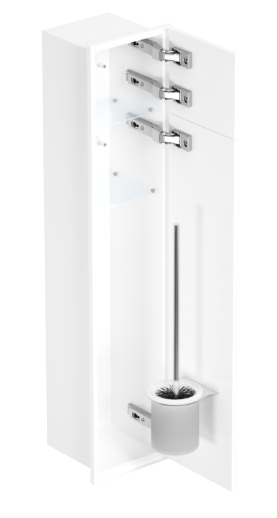 Do zabudowy kaflem schowek WC do szczotki i papieru toaletowego 18x83x16 cm MCJ stal lakierowana kołnierz typu Zero Z.PW2T LWH WC 800 biały