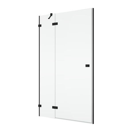 Przejdź do produktu Drzwi prysznicowe 75 cm do wnęki z elementem stałym i czarnym profilem SanSwiss Black Line Annea AN13WG0750607+V.ANE.06