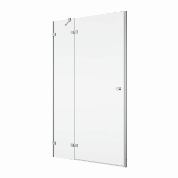 Drzwi prysznicowe 90 cm do wnęki z elementem stałym SanSwiss Annea AN13WG0905007+V.ANE.50 srebrny połysk