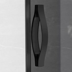SIGMA SIMPLY BLACK drzwi prysznicowe przesuwne 1200mm, szkło czyste