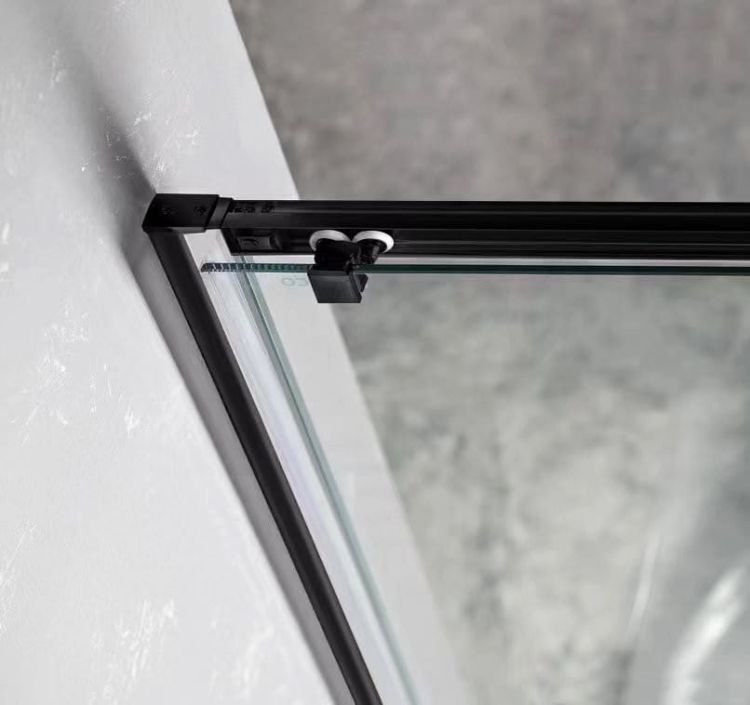 SIGMA SIMPLY BLACK drzwi prysznicowe przesuwne 1200mm, szkło czyste