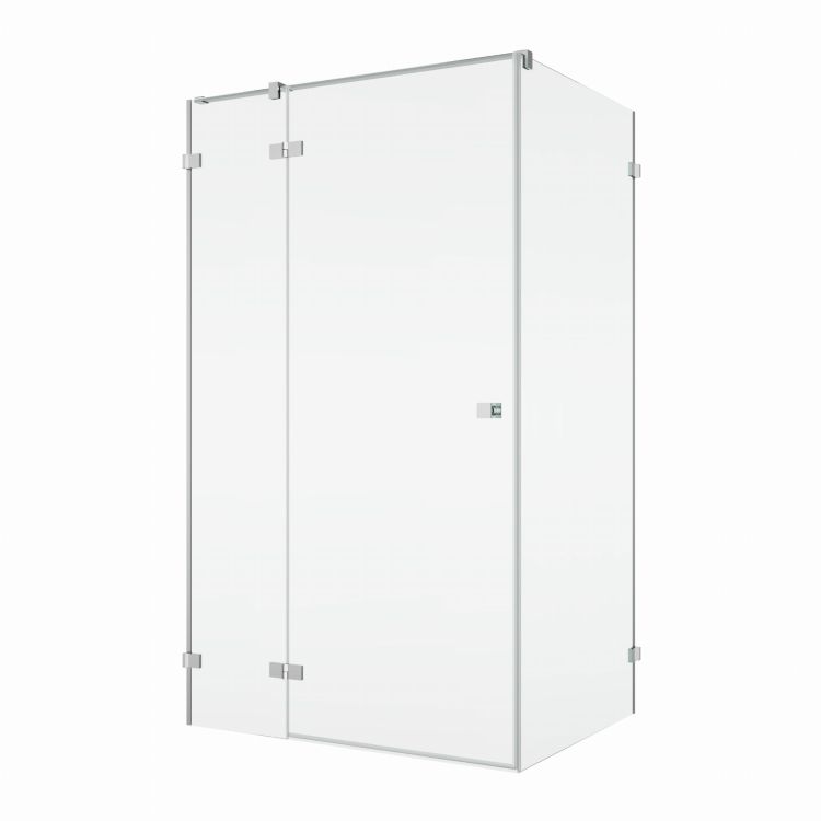 Kabina prysznicowa 100x100 cm z drzwiami otwieranymi na zewnątrz SanSwiss Annea AN13WG10005007+ANTW110005007 srebrny połysk
