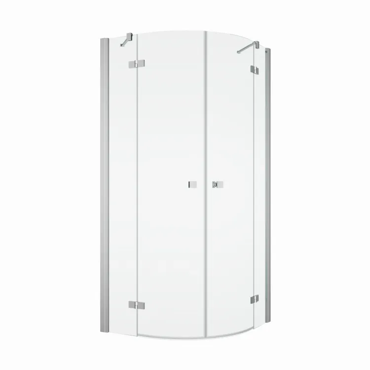 Kabina prysznicowa półokrągła 90x90 cm ze srebrnymi profilami SanSwiss Annea ANR550905007