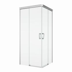 Kabina prysznicowa 90x90x200 cm z drzwiami rozsuwanymi Sanswiss Cadura CAE2G0905007+CAE2D0905007 srebrny połysk
