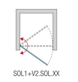 Drzwi prysznicowe otwierane w obie strony SanSwiss Solino SOL1+V2.SOL.