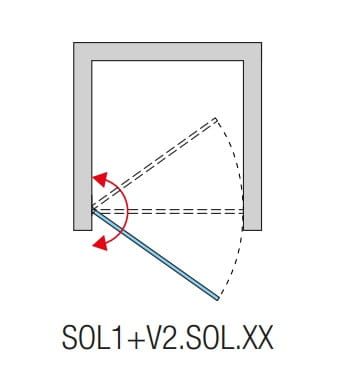 Drzwi prysznicowe otwierane w obie strony SanSwiss Solino SOL1+V2.SOL.