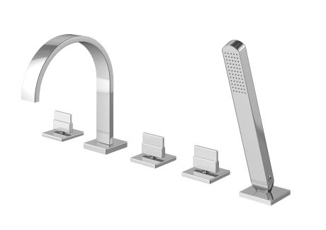 Przejdź do produktu Bateria wannowa 5-otworowa Kohlman Axis QB262N chrom