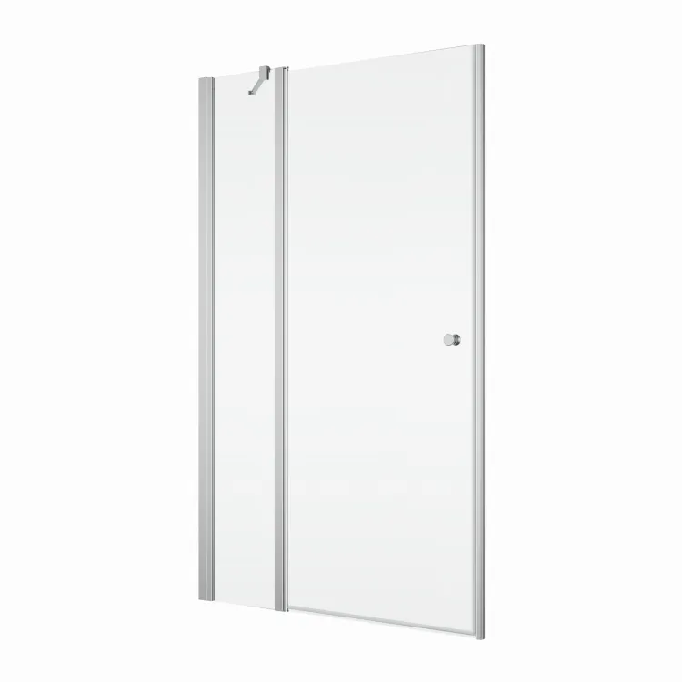 Drzwi prysznicowe 90 cm do wnęki dwuczęściowe SanSwiss Solino SOL1309005007+V2.SOL.50 srebrny połysk