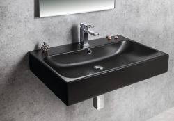 TORIDI umywalka ceramiczna 76x46,5cm, czarny mat