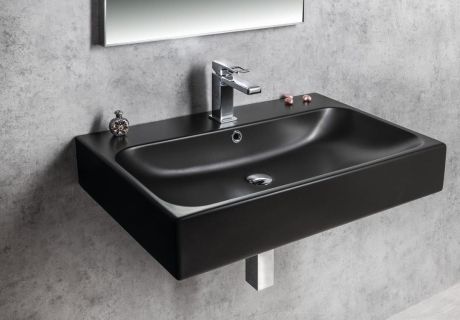Przejdź do produktu TORIDI umywalka ceramiczna 76x46,5cm, czarny mat