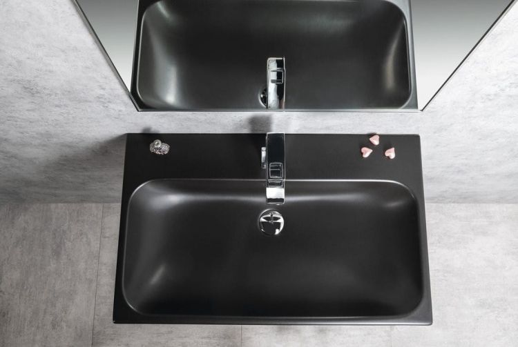 TORIDI umywalka ceramiczna 76x46,5cm, czarny mat