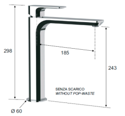 Bateria umywalkowa 30 cm wysoka Sapho Spy PY07