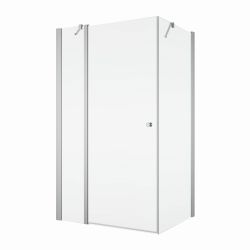 Kabina prysznicowa 80x80x200 cm z drzwiami otwieranymi w obie strony SanSwiss Solino SOL1308005007+SOLT108005007+V3.SOL.50 srebrny połysk
