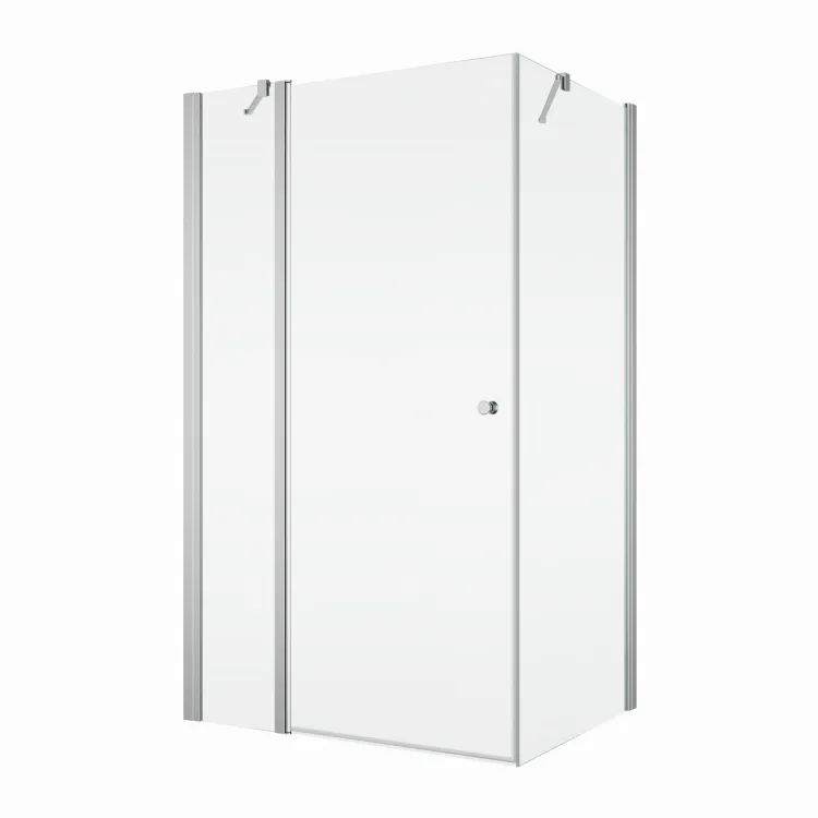 Kabina prysznicowa 80x90x200 cm z drzwiami otwieranymi w obie strony SanSwiss Solino SOL1308005007+SOLT109005007+V3.SOL.50 srebrny połysk