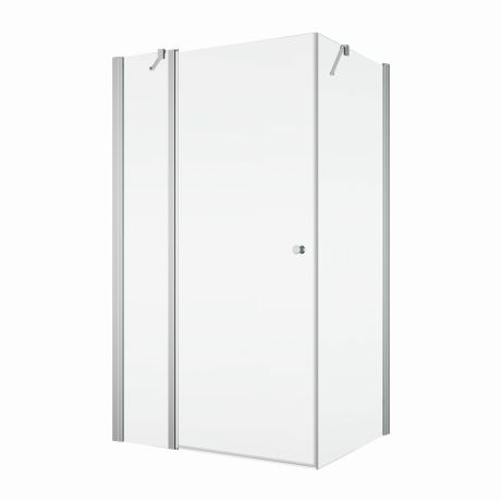 Przejdź do produktu Kabina prysznicowa 90x90x200 cm z drzwiami otwieranymi w obie strony SanSwiss Solino SOL1309005007+SOLT109005007+V3.SOL.50 srebrny połysk 