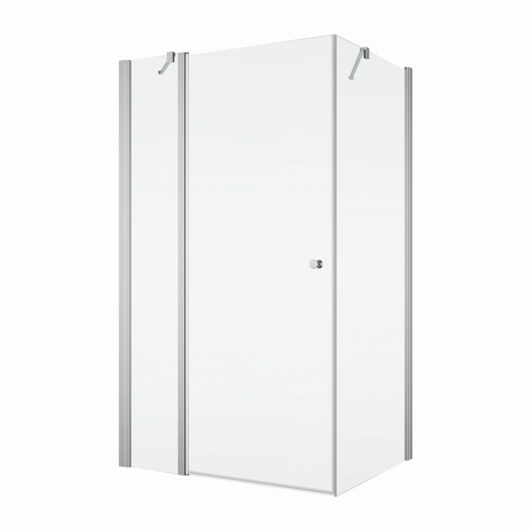 Kabina prysznicowa 90x90x200 cm z drzwiami otwieranymi w obie strony SanSwiss Solino SOL1309005007+SOLT109005007+V3.SOL.50 srebrny połysk