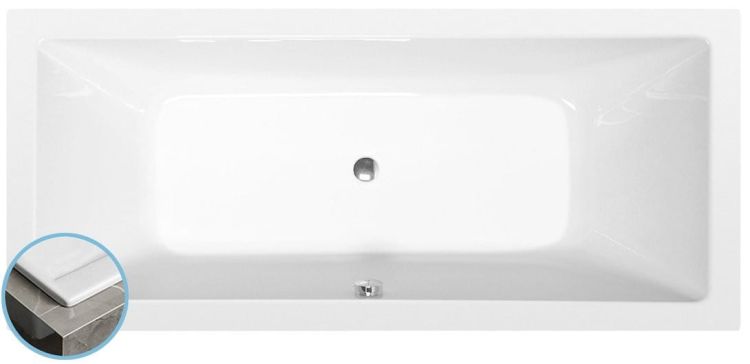 KRYSTA SLIM wanna prostokątna 180x70x39cm, biała
