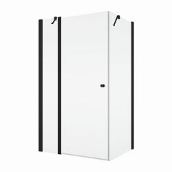 Kabina prysznicowa 75x75x200 cm z czarnymi, matowymi profilami SanSwiss Solino Black Line SOL1307500607+SOLT107500607+V3.SOL.06