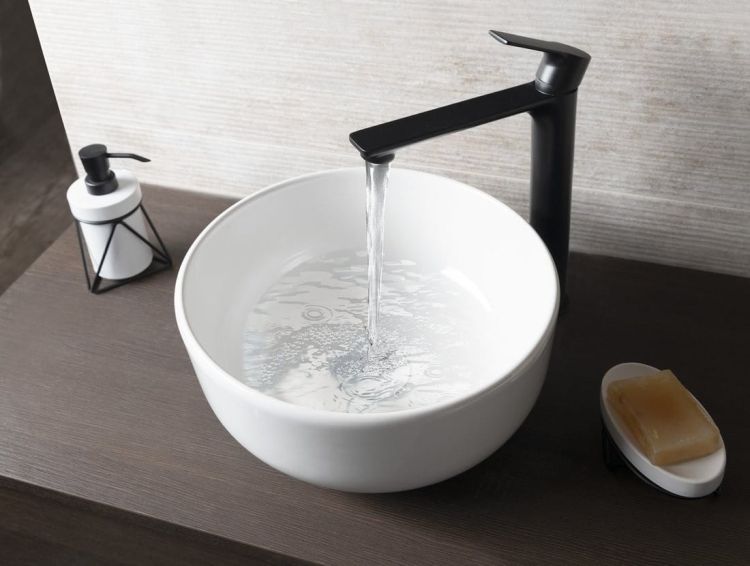 EMMI umywalka ceramiczna nablatowa, Ø33cm, biała