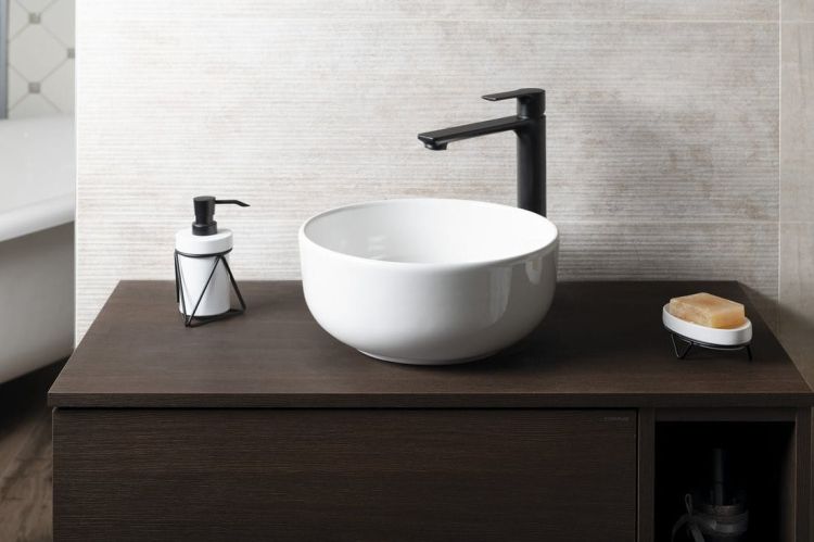 EMMI umywalka ceramiczna nablatowa, Ø33cm, biała