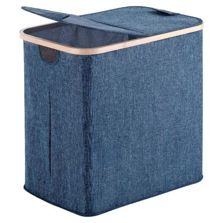 Przejdź do produktu YOSHI kosz na bieliznę 53x51x34cm, bambus, niebieski