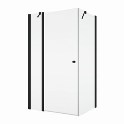 Kabina prysznicowa 100x120x200 cm z czarnymi, matowymi profilami SanSwiss Solino Black Line SOL1310000607+SOLT112000607+V3.SOL.06