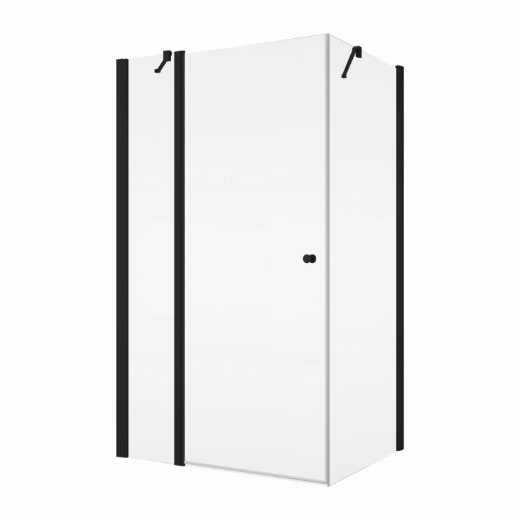 Kabina prysznicowa 100x120x200 cm z czarnymi, matowymi profilami SanSwiss Solino Black Line SOL1310000607+SOLT112000607+V3.SOL.06