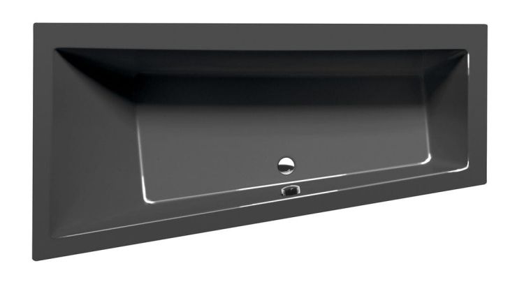 ANDRA L wanna asymetryczna 180x90x45cm, czarny mat