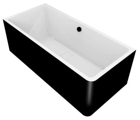 Przejdź do produktu MARLENE CURVE L MONOLITH wanna wolnostojąca przyścienna 165x75x63cm, biały/czarny