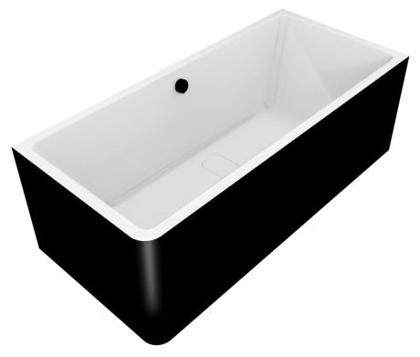 Przejdź do produktu MARLENE CURVE R MONOLITH wanna wolnostojąca przyścienna 165x75x63cm, biały/czarny