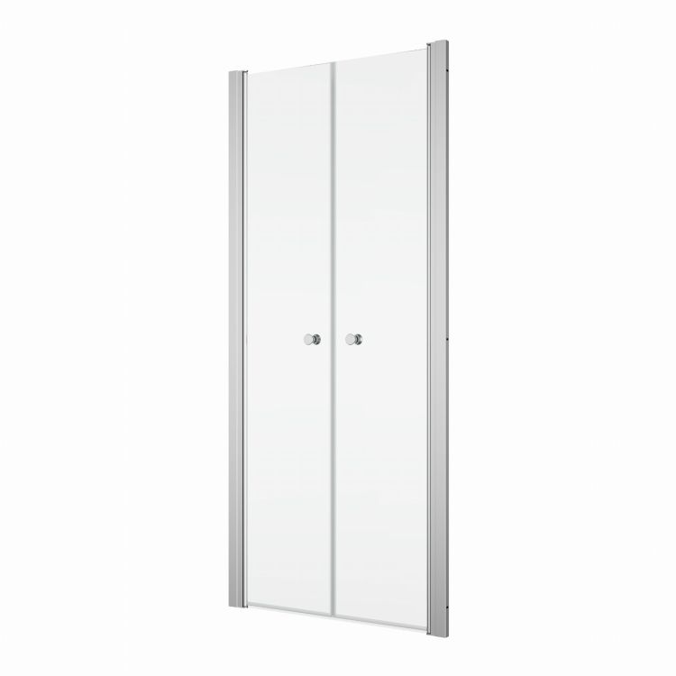 Drzwi prysznicowe 70 cm do wnęki dwuczęściowe SanSwiss Solino SOL207005007 srebrny połysk