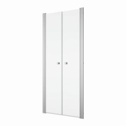 Drzwi prysznicowe 80 cm do wnęki dwuczęściowe SanSwiss Solino SOL208005007 srebrny połysk