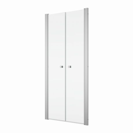 Przejdź do produktu Drzwi prysznicowe 90 cm do wnęki dwuczęściowe SanSwiss Solino SOL209005007 srebrny połysk