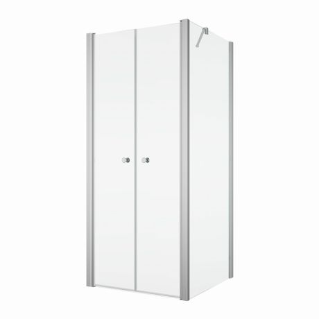Przejdź do produktu Kabina prysznicowa 80x80x200 cm z drzwiami otwieranymi w obie strony SanSwiss Solino SOL208005007+SOLT208005007 srebrny połysk