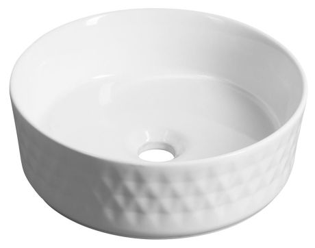 Przejdź do produktu ROMBO umywalka ceramiczna nablatowa, Ø 36cm, biały