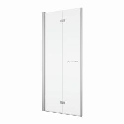 Drzwi prysznicowe 70 cm do wnęki dwuczęściowe składane SanSwiss Solino SOLF107005007+V.SOL.50 srebrny połysk