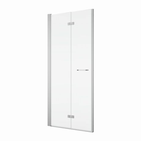 Przejdź do produktu Drzwi prysznicowe 90 cm do wnęki dwuczęściowe składane SanSwiss Solino SOLF109005007+V.SOL.50 srebrny połysk