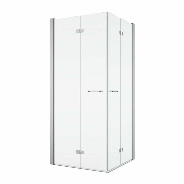 Kabina prysznicowa 75x75x200 cm z drzwiami dwuczęściowymi składanymi SanSwiss Solino SOLF107505007+SOLF107505007 srebrny połysk