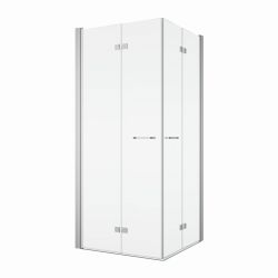 Kabina prysznicowa 100x100x200 cm z drzwiami dwuczęściowymi składanymi SanSwiss Solino SOLF110005007+SOLF110005007 srebrny połysk