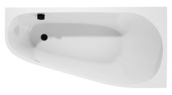 PROJEKTA R MONOLITH wanna wolnostojąca narożna 156x77x60cm, biała/czarna