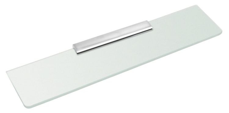Półka szklana 600mm, chrom/szkło mleczne