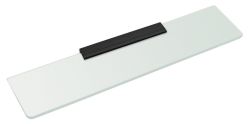 Półka szklana 600mm, czarna/szkło mleczne