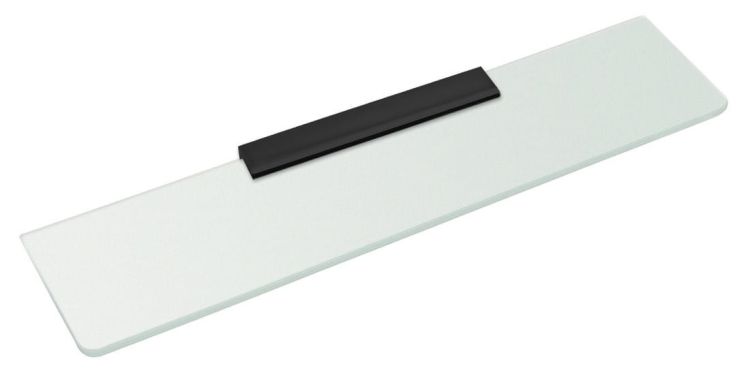 Półka szklana 600mm, czarna/szkło mleczne