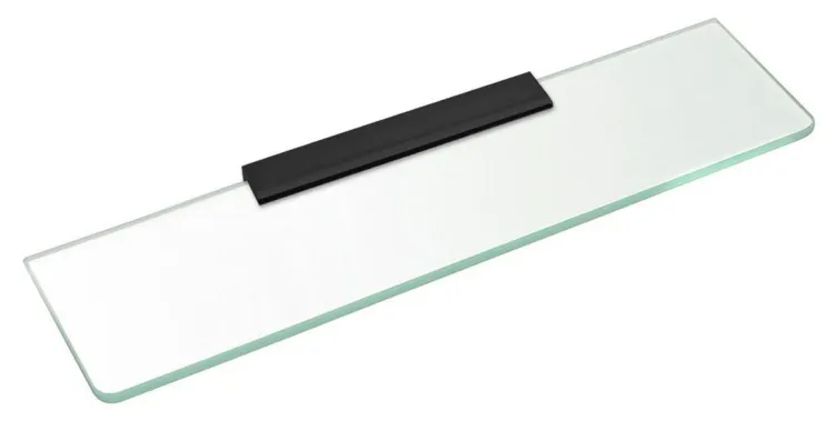 Półka szklana 500mm, czarna/szkło czyste