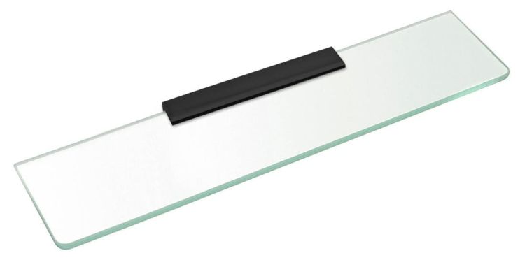 Półka szklana 600mm, czarna/szkło czyste